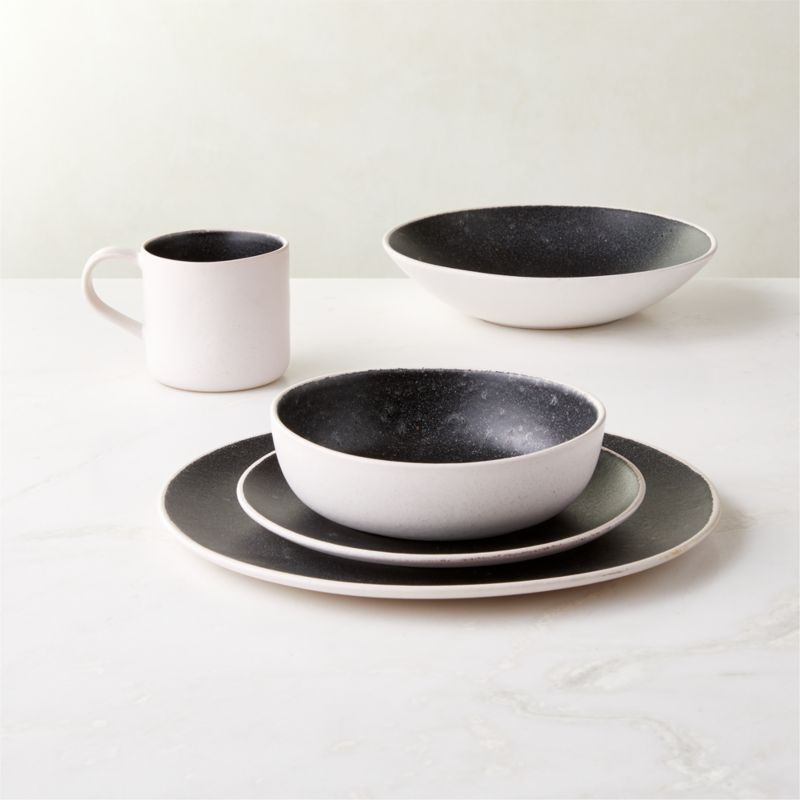 Fynn Black and White Dinnerware Set | CB2 | CB2