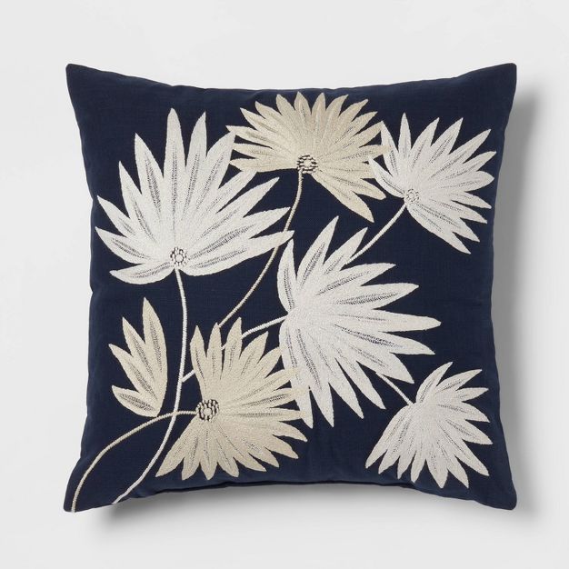 Embroidered Palm Throw Pillow Navy - Threshold™ | Target