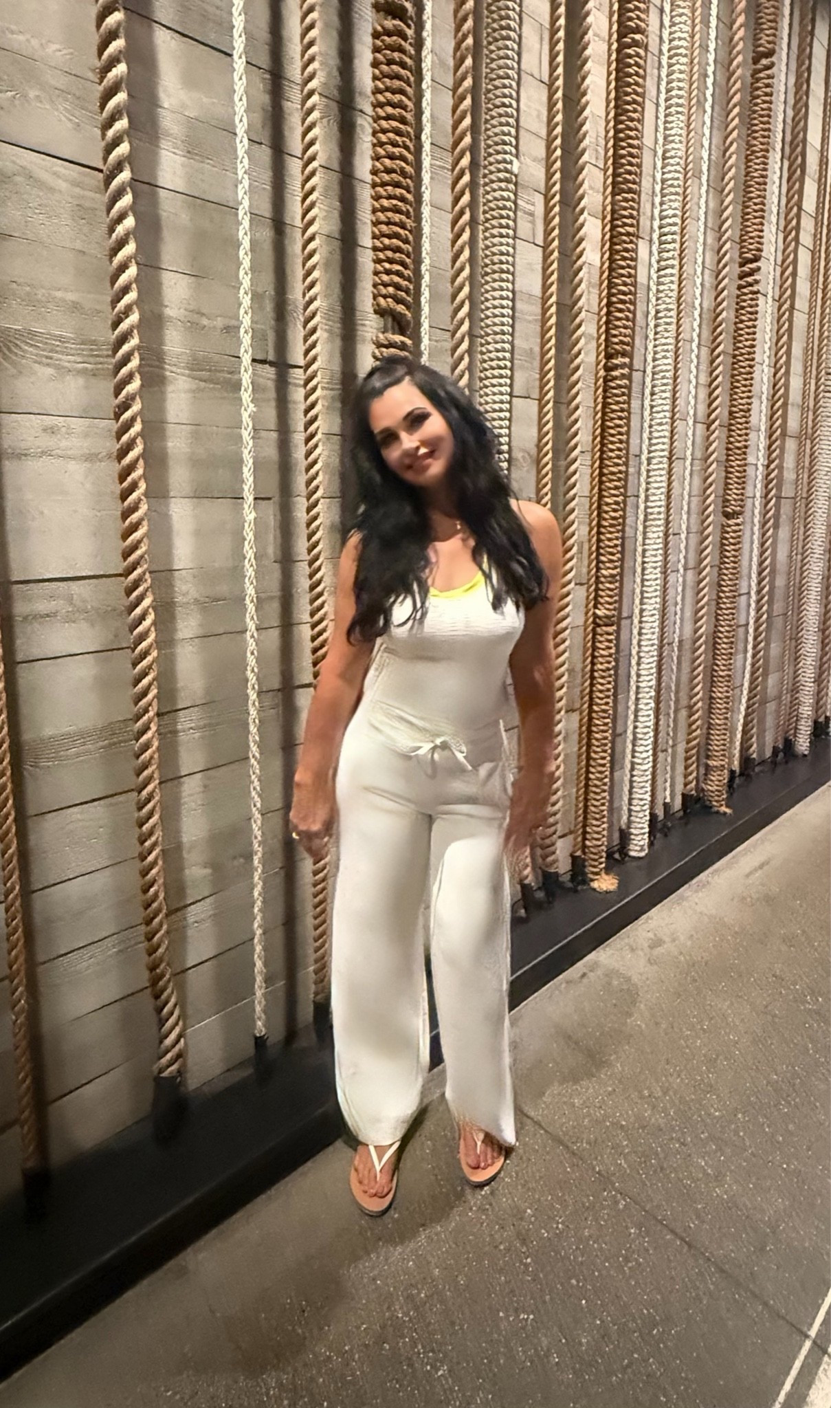 Date Night Outfit! 🤍

These white pants paired with a white tank top and white leather flip flops makes for a fun summer outfit. 

#cami

#LTKootd #LTKSaleAlert #LTKWorkwear