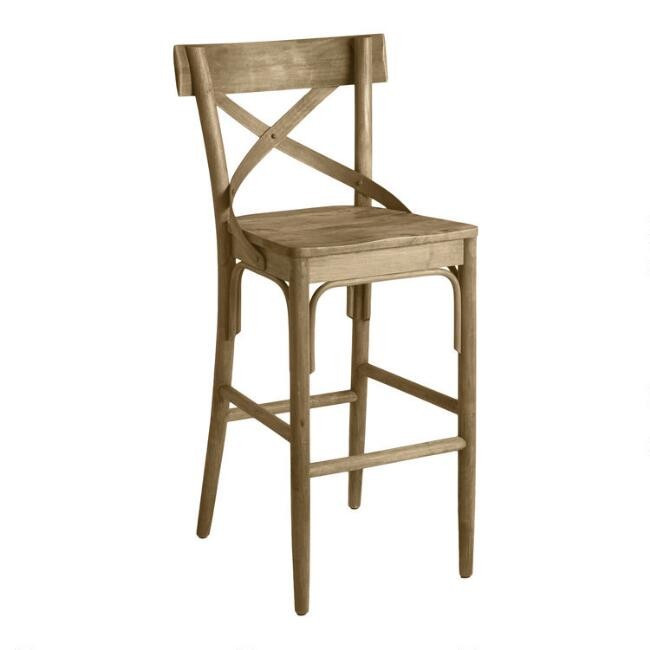 Distressed Wood Bistro Barstool | World Market