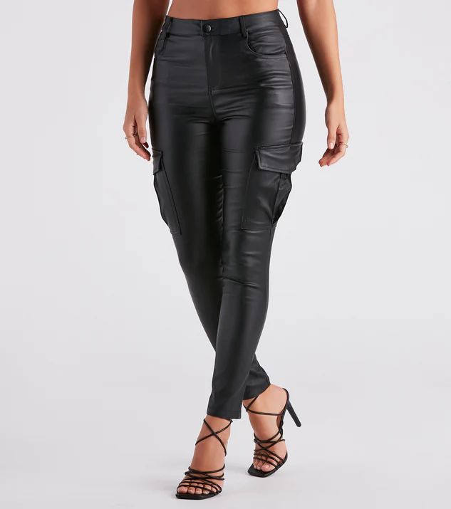Casually Elevated Faux Leather Cargo Pants | Windsor Stores