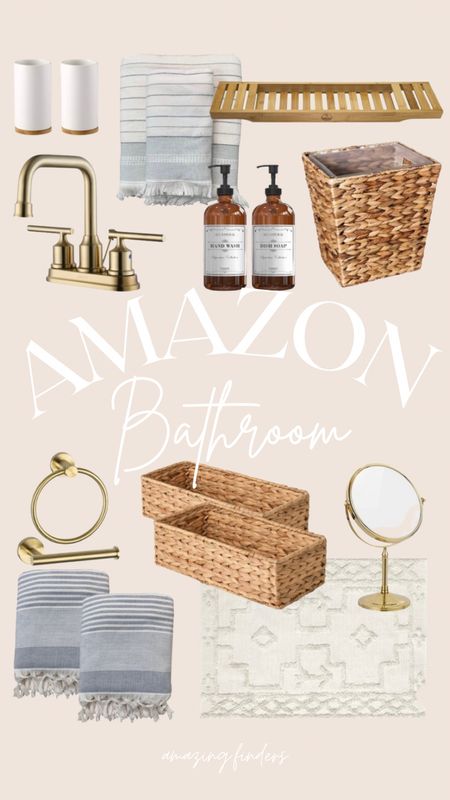 Amazon bathroom,
Bathroom decor, 
Amazon sconce, 
Amazon shower head, 
Gold bathroom accessories, 
Automatic garbage can,
Amazon towels,
StorageWorks Water Hyacinth Free Standing Toilet Paper Holder Stand for Bathroom, 3 Rolls of Toilet Tissue Storage, Toilet Roll Holder Stand for Powder Room and Under Sink, 5 ¾" L x 5 ¾" W x 14 ¾" H,
ELPHECO Bathroom Trash Can with Lid Automatic Garbage Can, 2 Gallon Slim Smart Trash Can, Small Plastic Trash Bin, 10 L Narrow Motion Sensor Trash Can for Bedroom, Bathroom, Kitchen, Office,
Delta Faucet Linden 17 Series Dual-Function Tub and Shower Trim Kit, Shower Faucet with 4-Spray In2ition 2-in-1 Dual Hand Held Shower Head with Hose, Champagne Bronze T17494-CZ-I (Valve Not Included),
PASSICA DECOR Modern Antique Brass Wall Sconce Set of Two, with Vertical Rod and White Fabric Flared Shade,Versatile Used in Bathroom Vanity Stairway Fireplace Kitchen Sink Living Room Bedroom,
YTYC Towels,39x78 Inch Oversized Bath Sheets Towels for Adults Luxury Bath Towels Extra Large Sets for Bathroom Super Soft Highly Absorbent Microfiber Shower Towels 80% Polyester (White,6 Piece),
HARRA HOME Modern Gold Design Pump Bottle Set 27 oz Refillable Shampoo and Conditioner Dispenser Empty Shower Plastic Bottles with Pump for Bathroom Lotion Body wash, 
Pack of 3 (White & Silver),Loloi II Noelle Collection NOE-04 Ivory / Ivory, Geometric Area Rug 8'-0" x 10'-0",
INIUNIK Glass Qtip Holder Dispenser with Bamboo Lid 2 Pack Apothecary Jars Cotton Balls Pads Swabs Holder Jar Bathroom Vanity Canisters Jars for Countertop Storage and Organization.





#LTKSale #LTKunder100 #LTKhome
