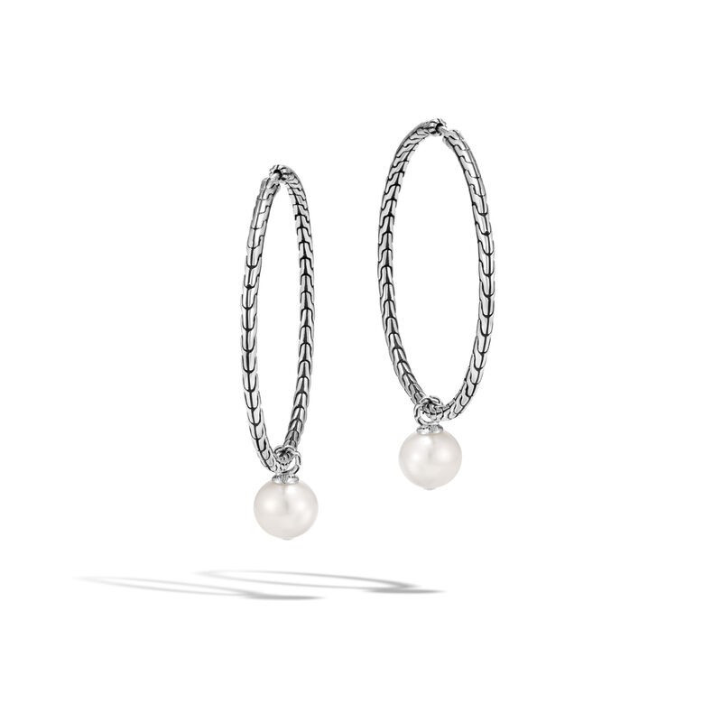 Classic Chain Hoop Earring with Freshwater Pearl | John Hardy