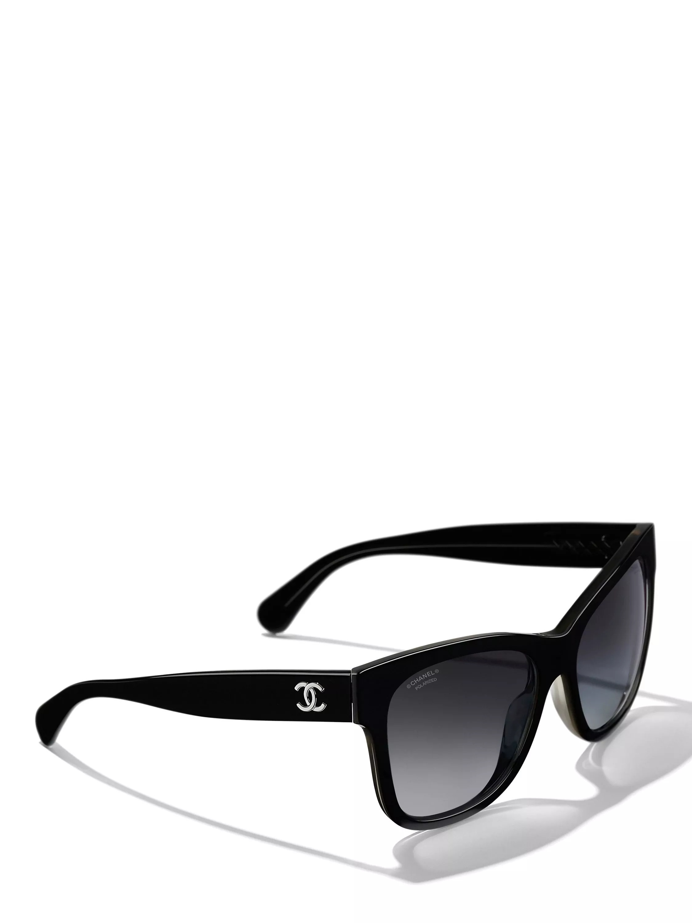 CHANEL Square Sunglasses CH5380 Black | John Lewis (UK)