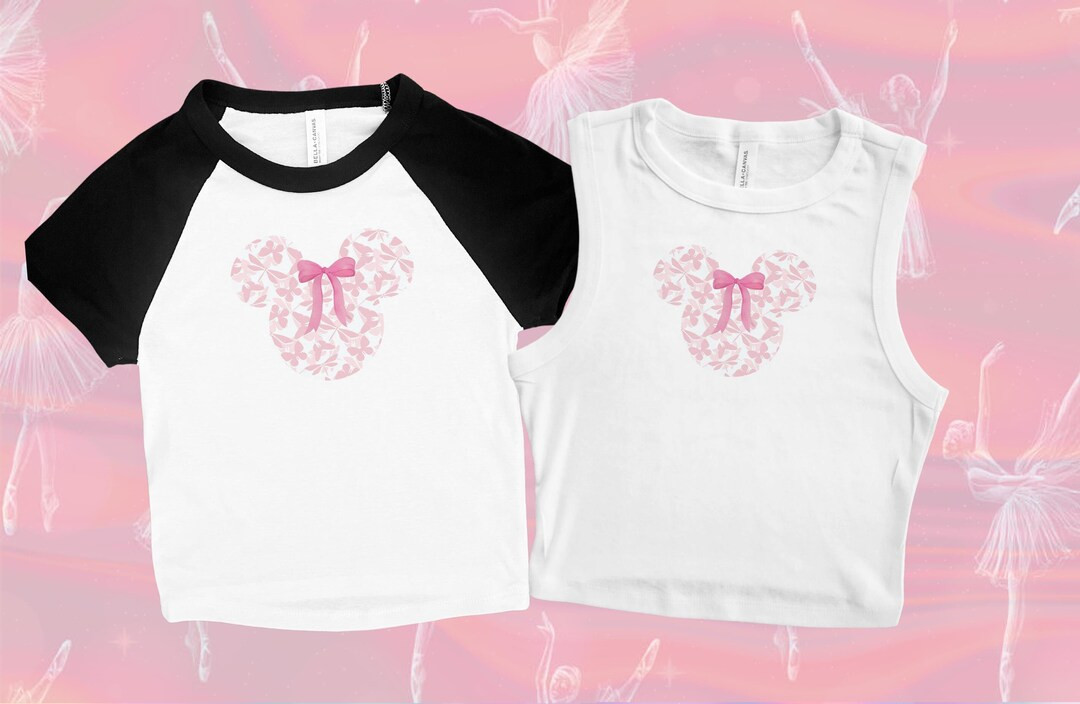 Minnie Coquette Baby Tee, Mickey Pink Bow, Disney Graphic Baby Tee - Etsy | Etsy (US)