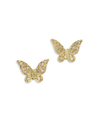 14K Yellow Gold Diamond Butterfly Earrings | Bloomingdale's (US)