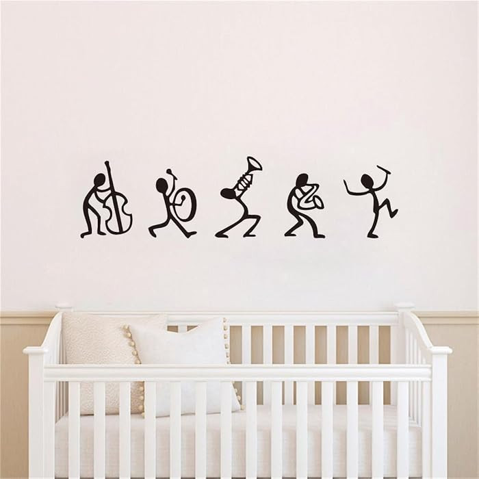 Creative Musical Instruments Wall Sticker Set - Happy Band and Modern Town Silhouettes Decals for... | Amazon (US)