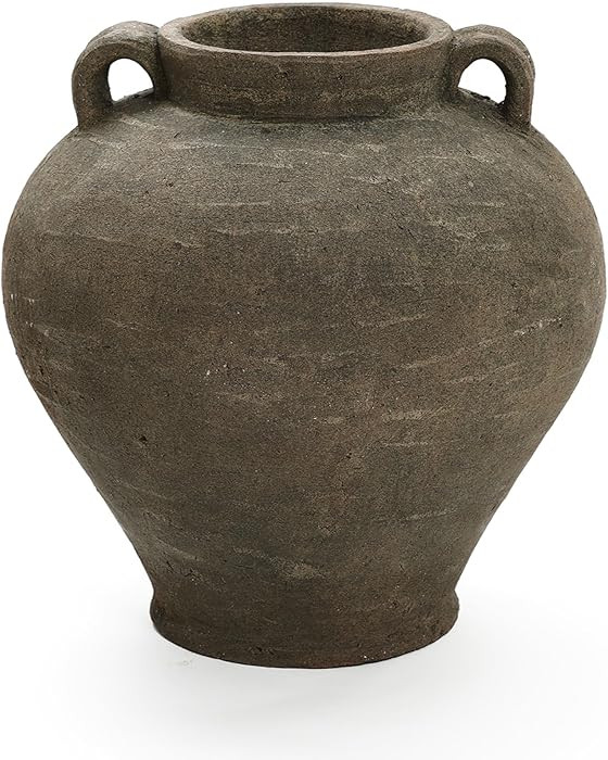 LuxenHome Rustic Large Flower Vase,14'' Tall Brown Terracotta Cauldron Vase,Farmhouse Decorative ... | Amazon (US)