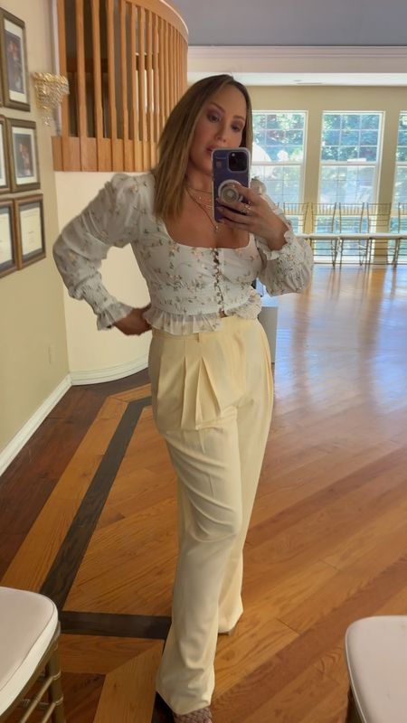 How cute is this spring/summer outfit from Revolve? Got so many compliments and actually these trousers go with a matching vest but wanted to pair it with a blouse instead as it definitely was appropriate for Mother’s Day especially a brunch with the family. 🌸🌼

#LTKStyleTip #LTKFamily #LTKSeasonal