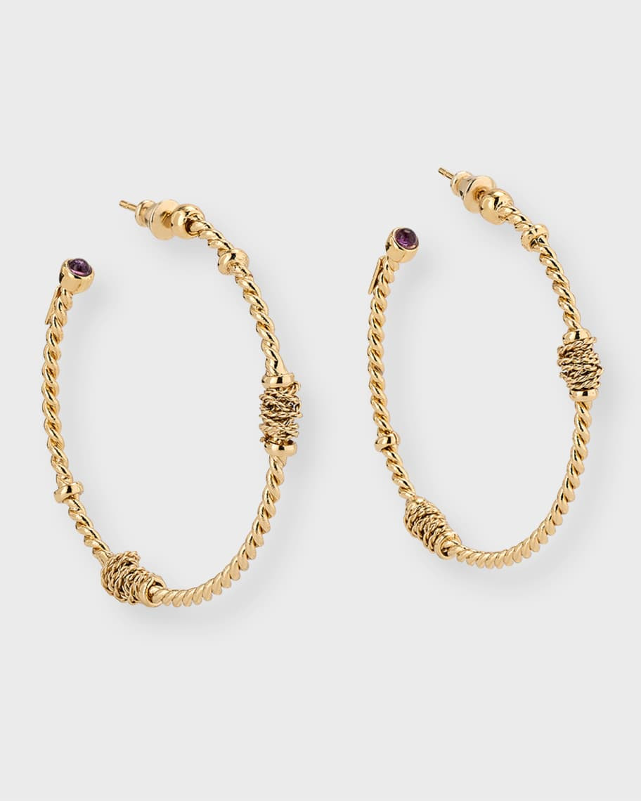 Gas Bijoux Torsade Creole Earrings with Amethyst | Neiman Marcus