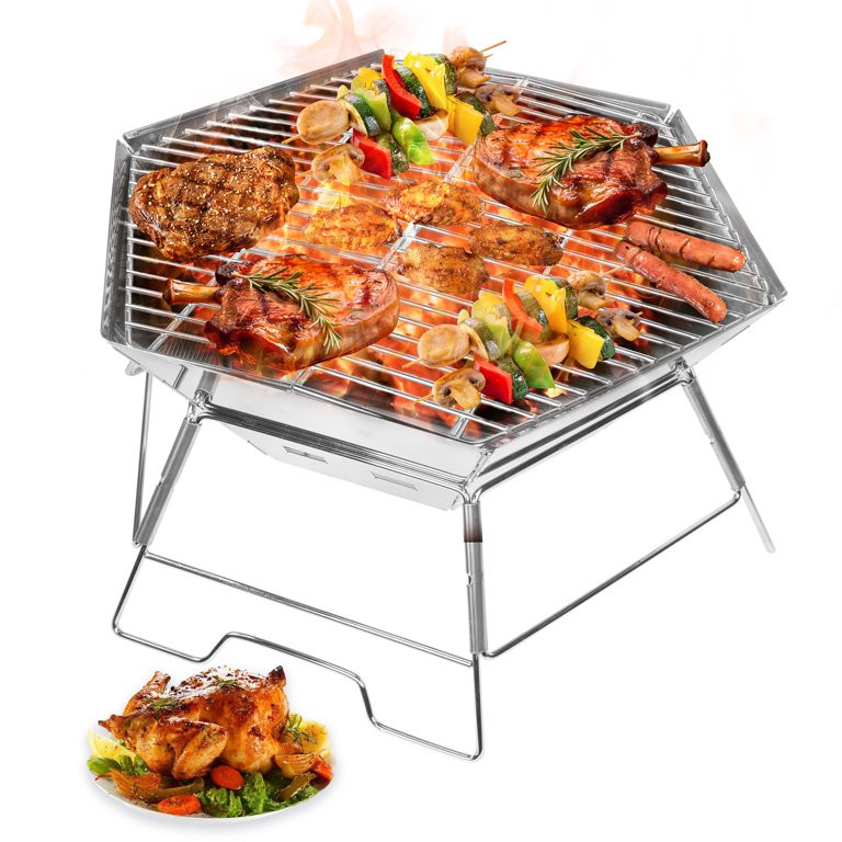 SUNOYAR Foldable Charcoal Grills, Portable Barbecue Charcoal Grill, Lightweight Barbecue Tools fo... | Walmart (US)
