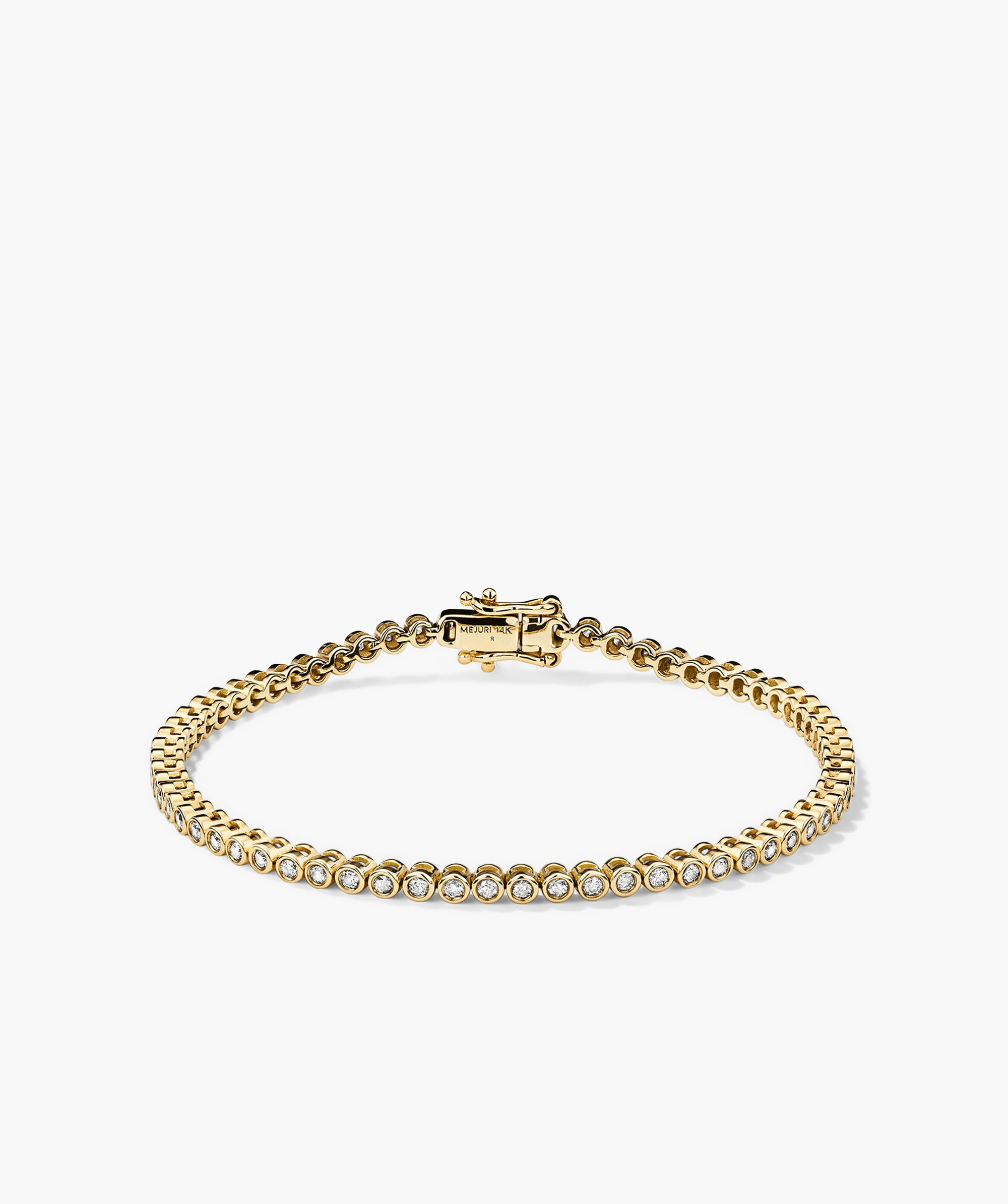 14k Gold Bezel Lab Grown Diamond Tennis Bracelet - Jewelry | Mejuri | Mejuri Fine Crew