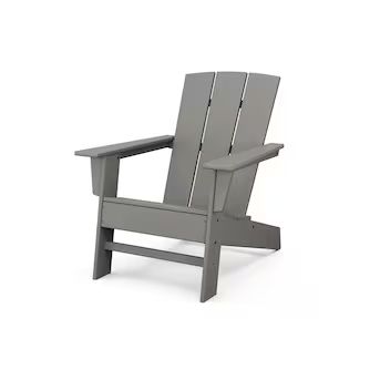 allen + roth by POLYWOOD Oakport Slate Grey HDPE Frame Stationary Adirondack Chair(s) with Slat S... | Lowe's