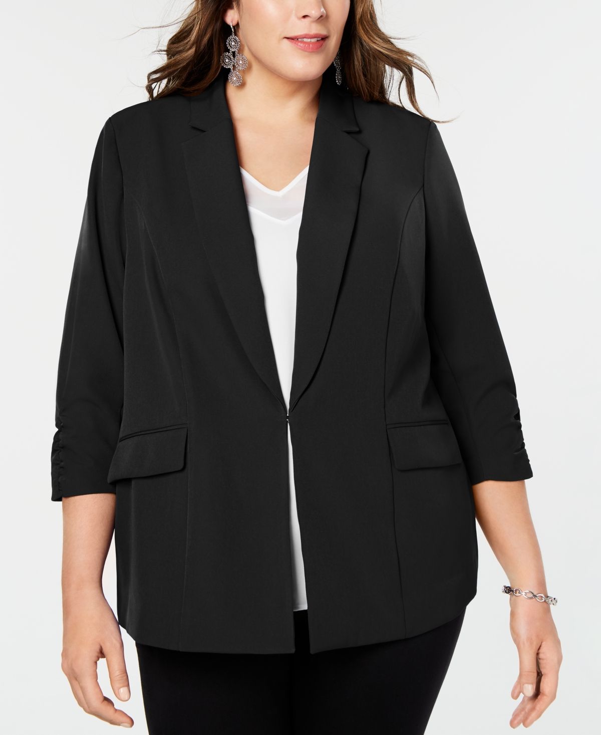 Inc International Concepts Plus Size 3/4-Sleeve Blazer, Created for Macy's | Macys (US)