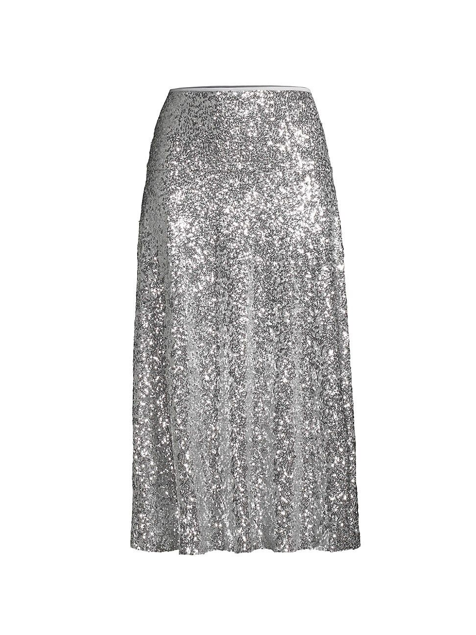 Overlapping Sequin Midi Skirt | Saks Fifth Avenue