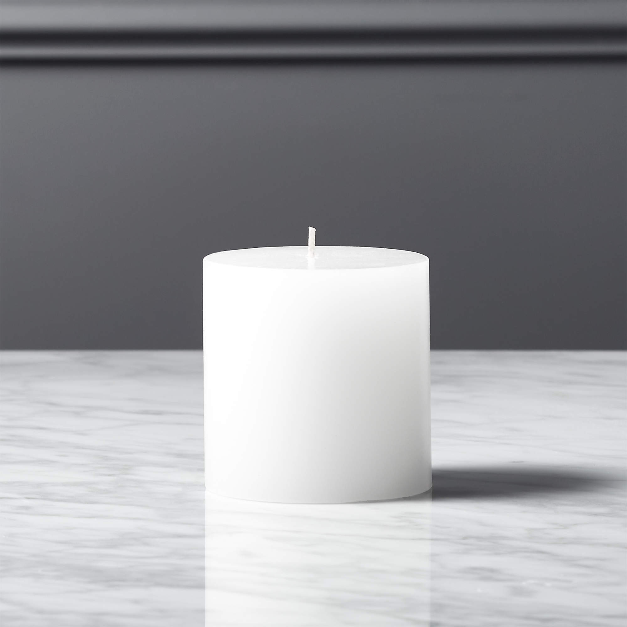 White Pillar Candle 3"x3" + Reviews | CB2 | CB2