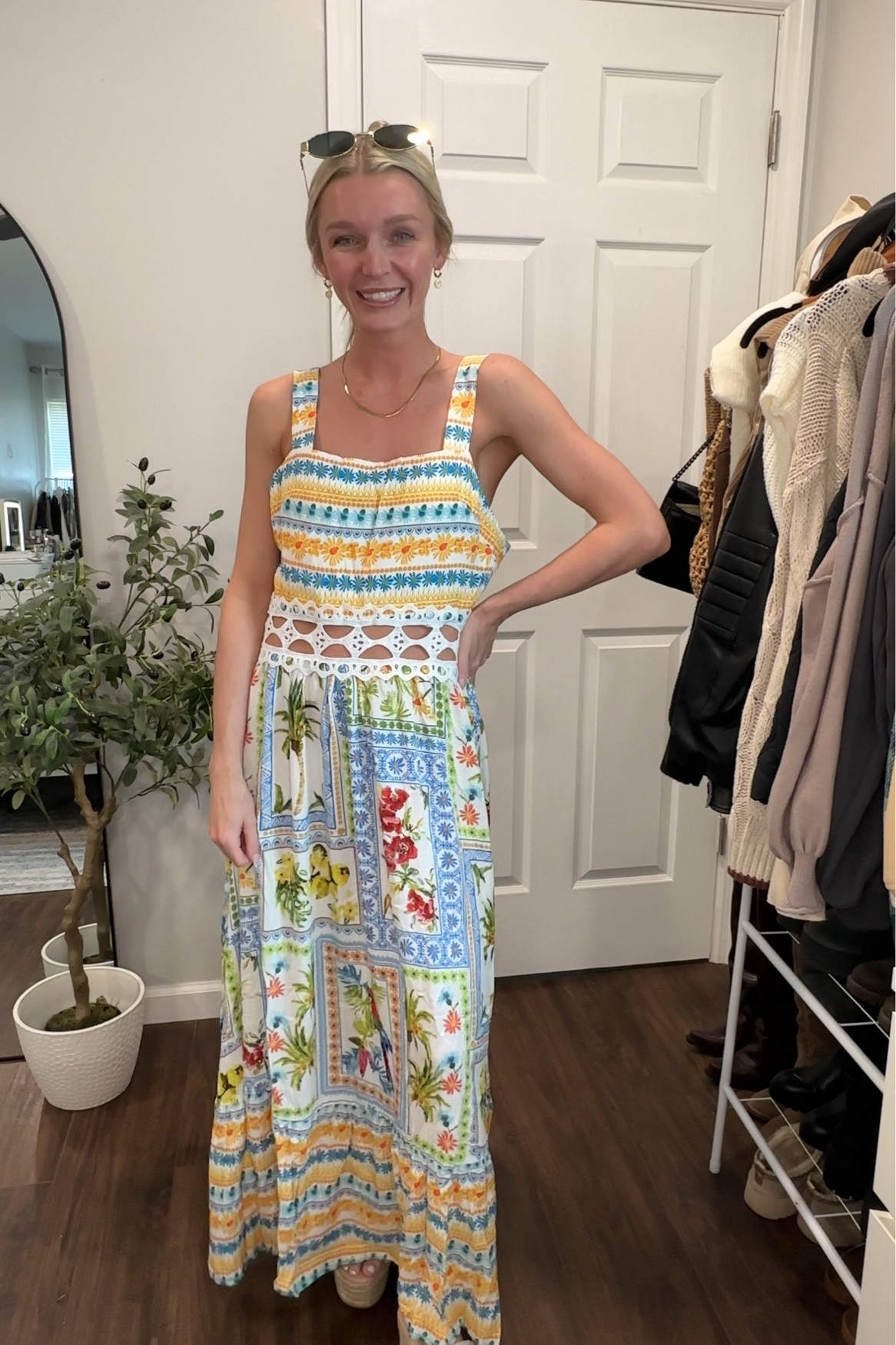 Forgot to post the pic of this dress but still not over how cute this print is! Wearing a small - runs slightly large in the chest area! 

#LTKSeasonal #LTKTravel #LTKPetite