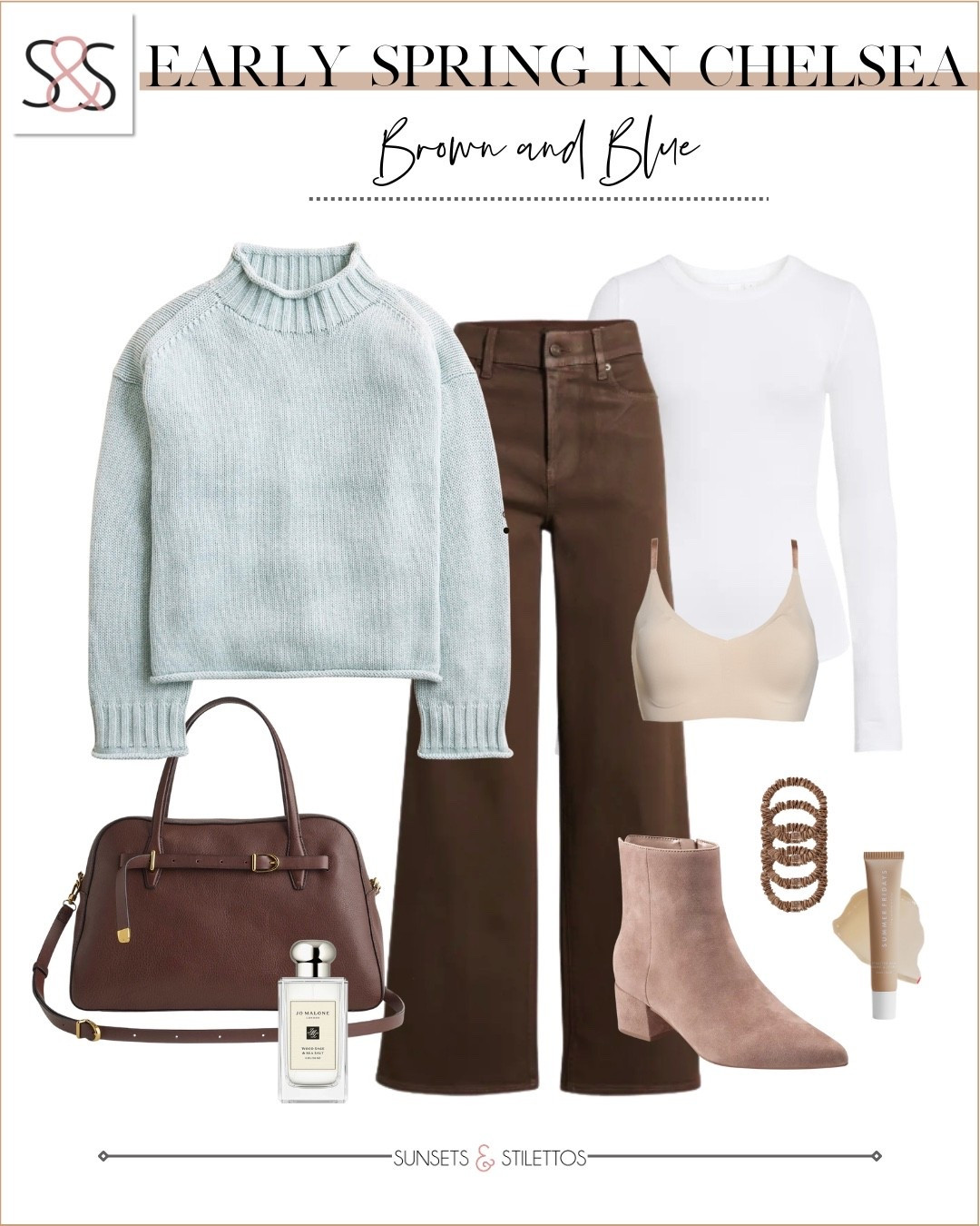 This early spring Chelsea look is perfect for those in-between weather days when it’s still cool in the morning but warmer by afternoon. The lightweight sweater layered over a fitted tee with brown trousers keeps it polished, comfortable, and easy to wear all day.

early spring outfit ideas women, spring layering outfits women, casual chic spring looks nyc, spring neutral outfit ideas women, brown and blue outfit combinations women, spring capsule wardrobe essentials, everyday spring outfits women

#LTKSeasonal #LTKootd #LTKOver40