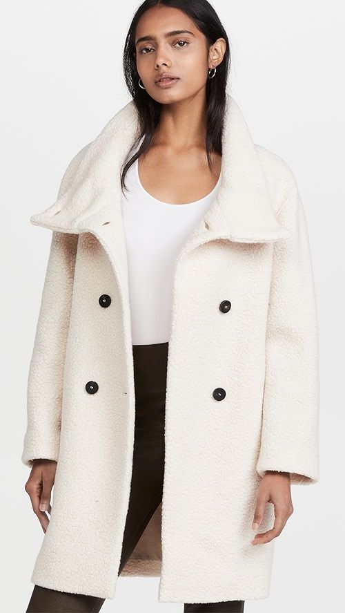 Women funnel collar coat boucl | Shopbop