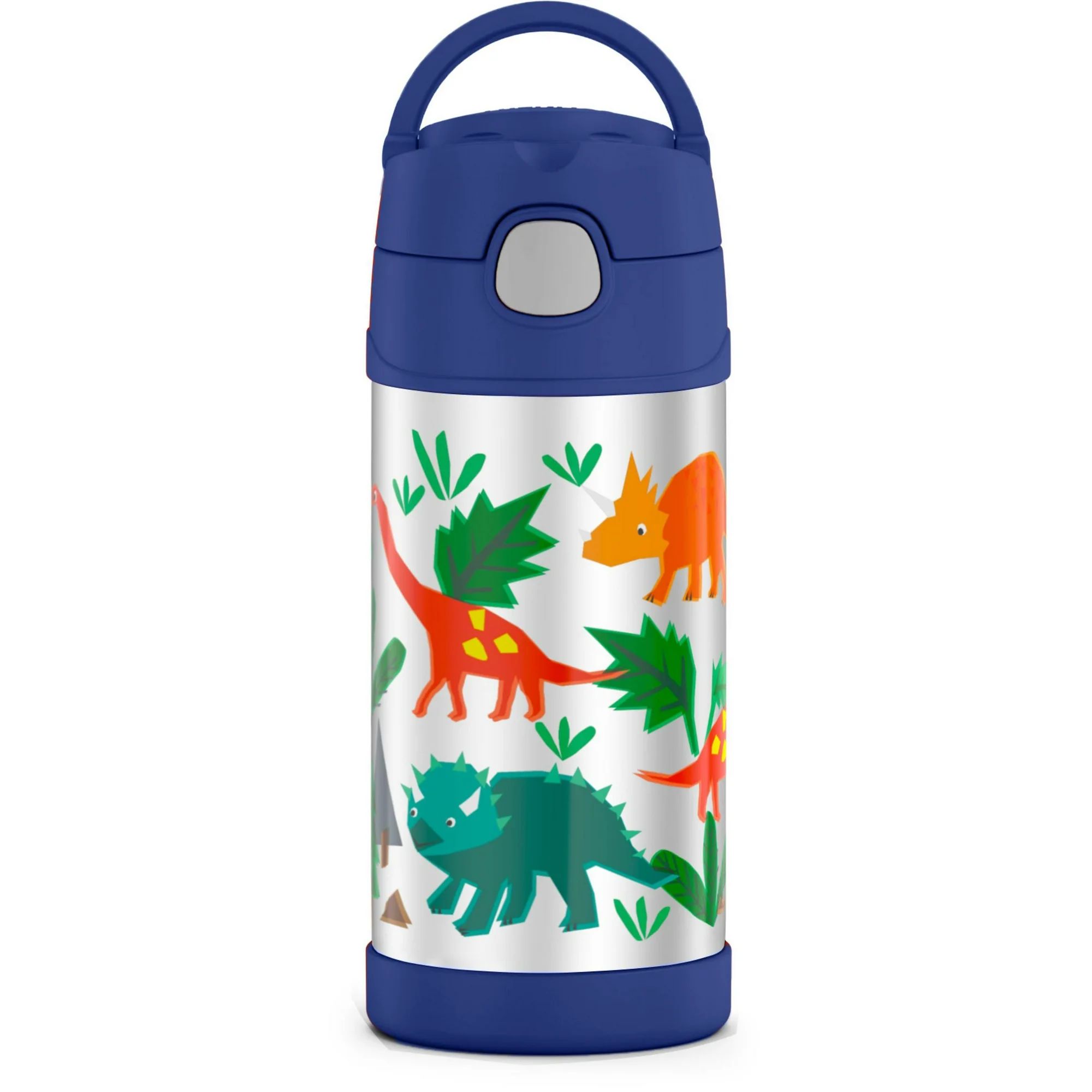 Thermos Kids Stainless Steel Vacuum Insulated Funtainer Straw Bottle, Dinosaurs, 12oz | Walmart (US)