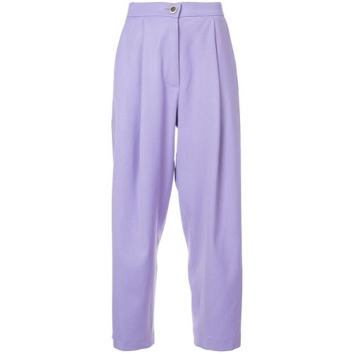 Natasha Zinko wide-leg cropped trousers - Pink & Purple | Farfetch EU