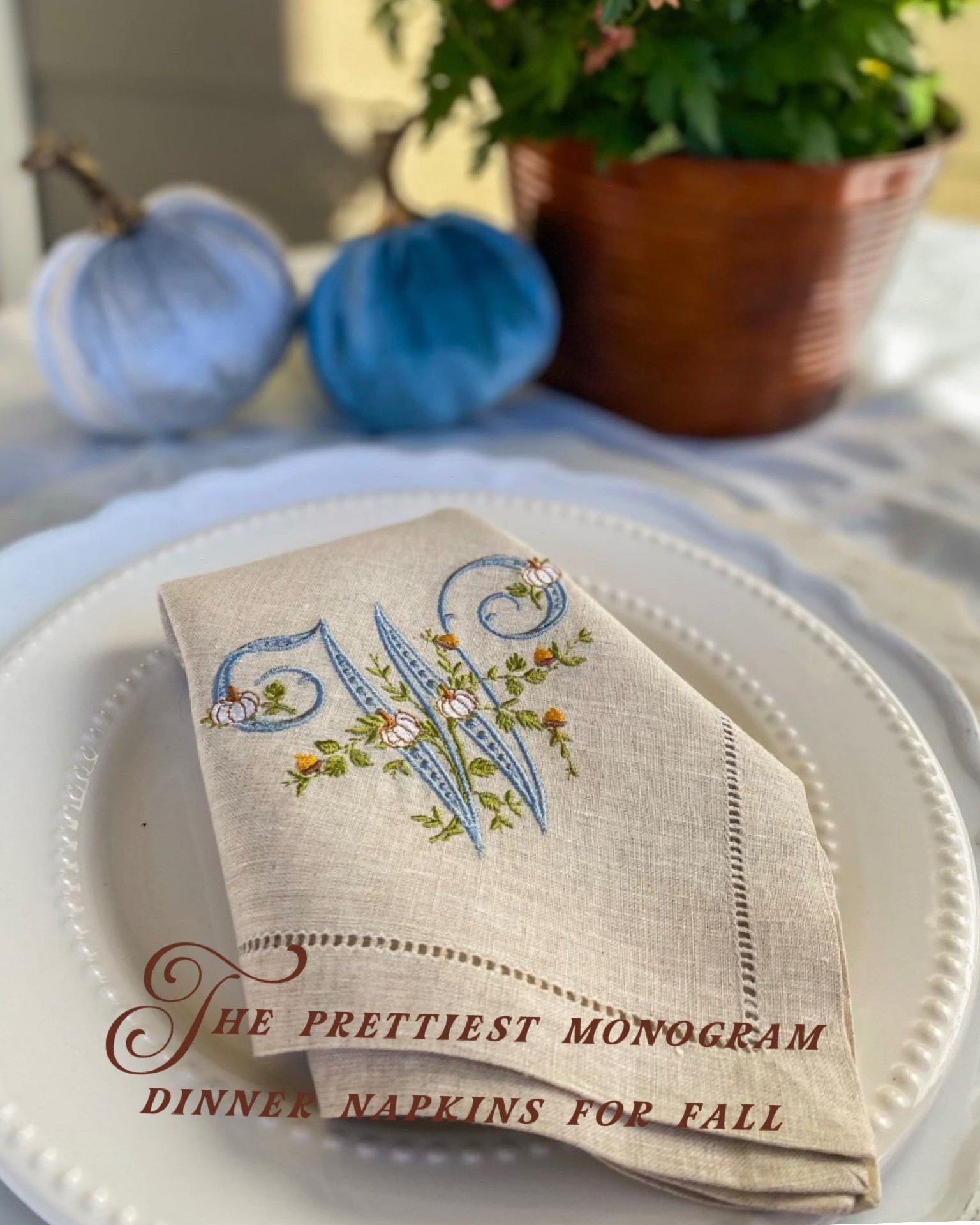 Set your table this season with beautiful monogrammed dinner and cocktail napkins. 

@Etsy #momogramgifts #entertaining #falldecor

#LTKHome #LTKSeasonal #LTKWedding