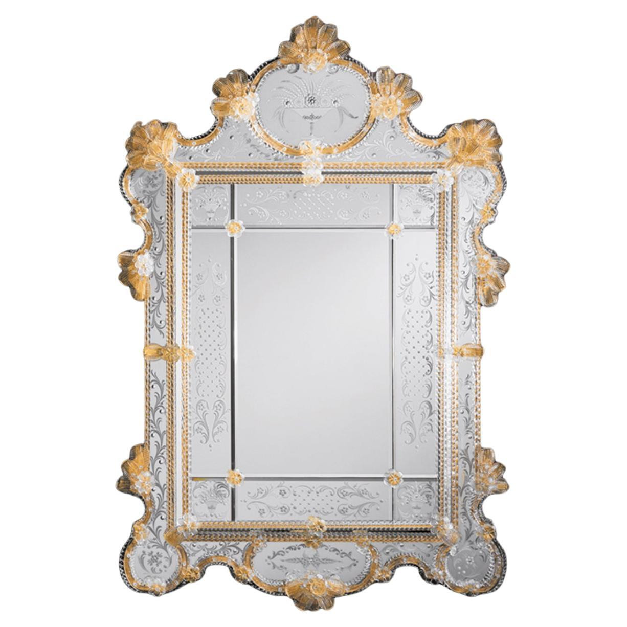 "Brigitte Bardot" Luxury Murano Glass Mirror in Venetian Style by fratelli Tosi | 1stDibs