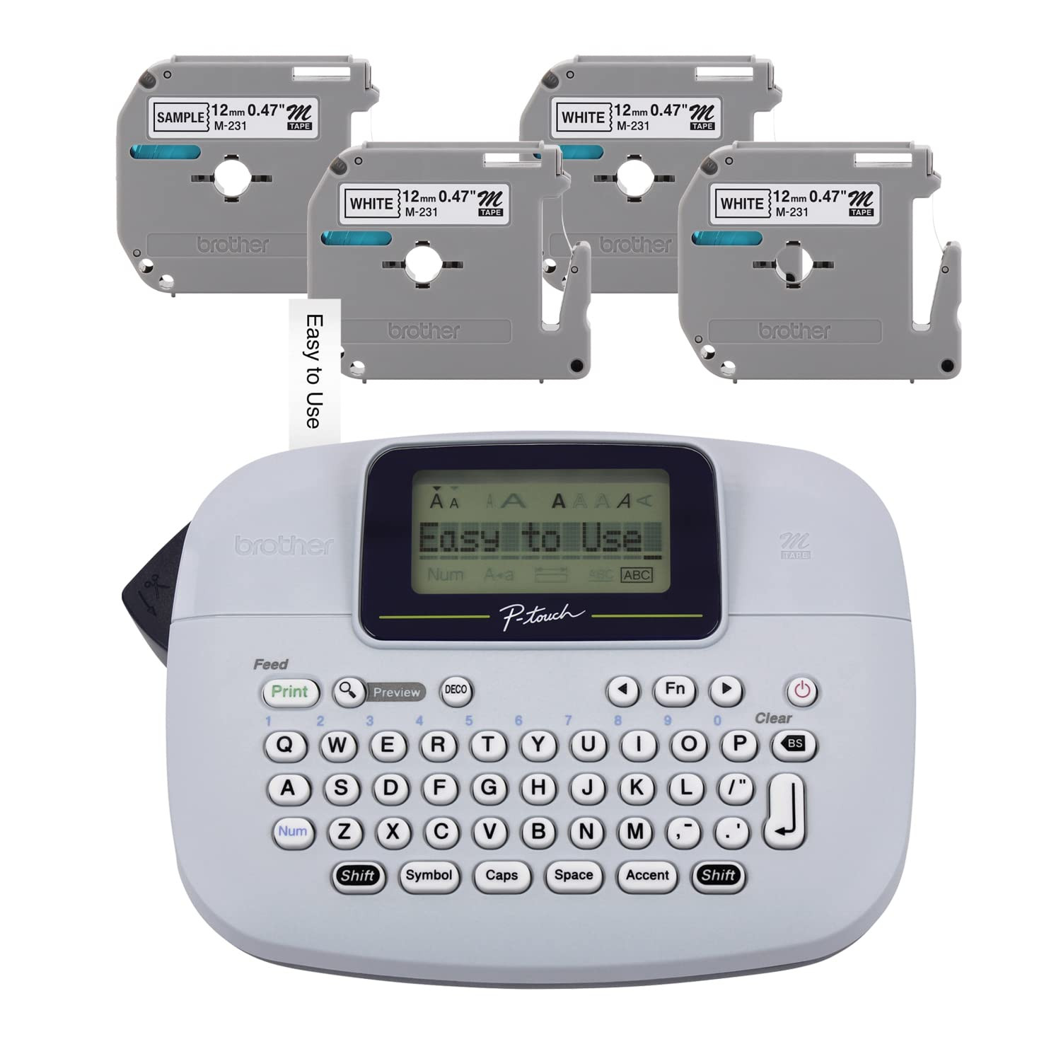 Brother PT-M95 P-Touch Monochrome Label Maker Bundle (4 Label Tapes Included),White | Amazon (US)