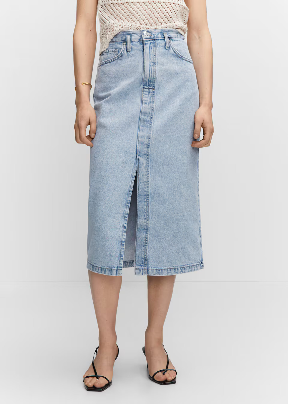 Denim midi skirt -  Women | Mango USA | MANGO (US)