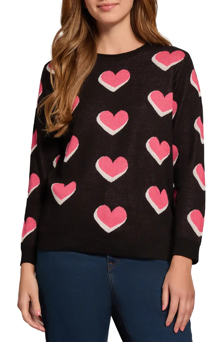 Jones New York Heart Crewneck Sweater | Nordstrom | Nordstrom