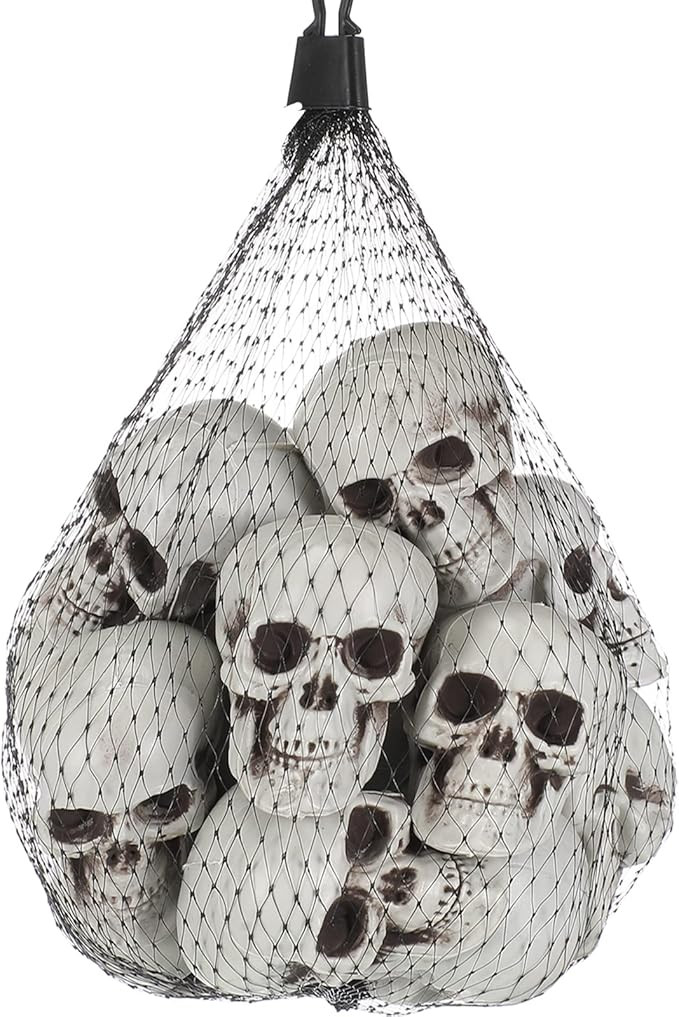 10 Mini Halloween Skull Heads - Skull Decor for Party, Table Decor, Home Gift | Amazon (US)