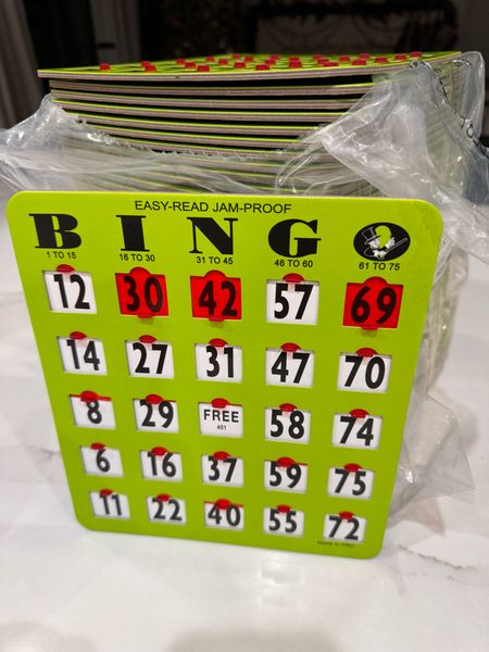 My mom is 83 and plays Bingo at The Activity Center each week. She mentioned that the cards were worn and difficult to read, so The Spoiled Home purchased them new ones! Many of you asked for a link, so here you go! Everyone at the center was so thankful! 

The Spoiled Home, easy read jam proof Bingo cards 

#LTKover40 #LTKparties #LTKGiftGuide