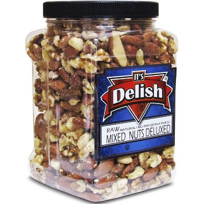 Raw Mixed Nuts with No Peanuts by It's Delish, 2 lbs Jumbo Container | Target