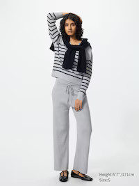 Washable Knit Ribbed Trousers | UNIQLO (UK)
