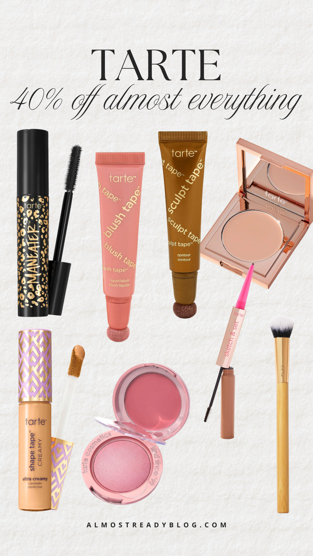 Tarte 40% off almost everything (35% off almost everythign for non members).

Tarte makeup sale, Tarte beauty deals, makeup sale finds, Tarte cosmetics, shape tape concealer, liquid blush, contour makeup, everyday makeup essentials, beauty must haves, fall makeup favorites 

 #LTKSaleAlert #LTKBeauty