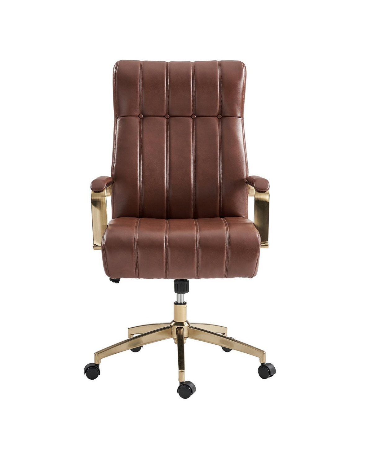 Hulala Home Uwe Modern Leather Ergonomic Executive Office Chair with Sgs International Certified Stainless Steel Gas Spring - Brown | Macy's