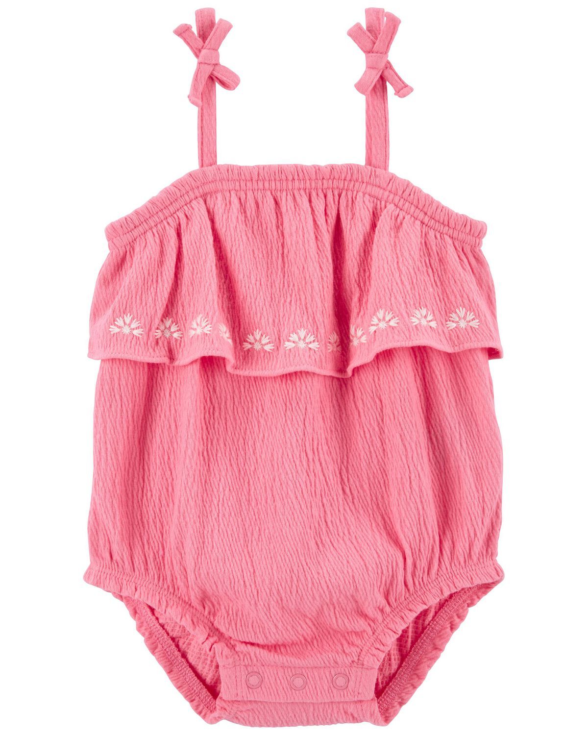 Pink Baby Crinkle Jersey Bodysuit | carters.com | Carter's