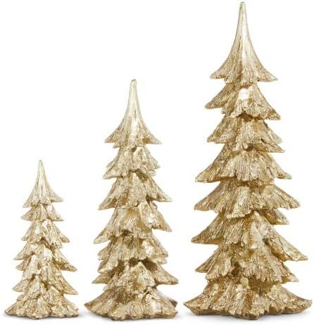RAZ Imports Gold Glitter Trees, Set of 3, 16-inch Height, Christmas Decor, Holiday Season, Table ... | Amazon (US)