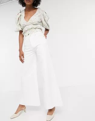 Lost Ink wide leg jeans in white | ASOS (Global)