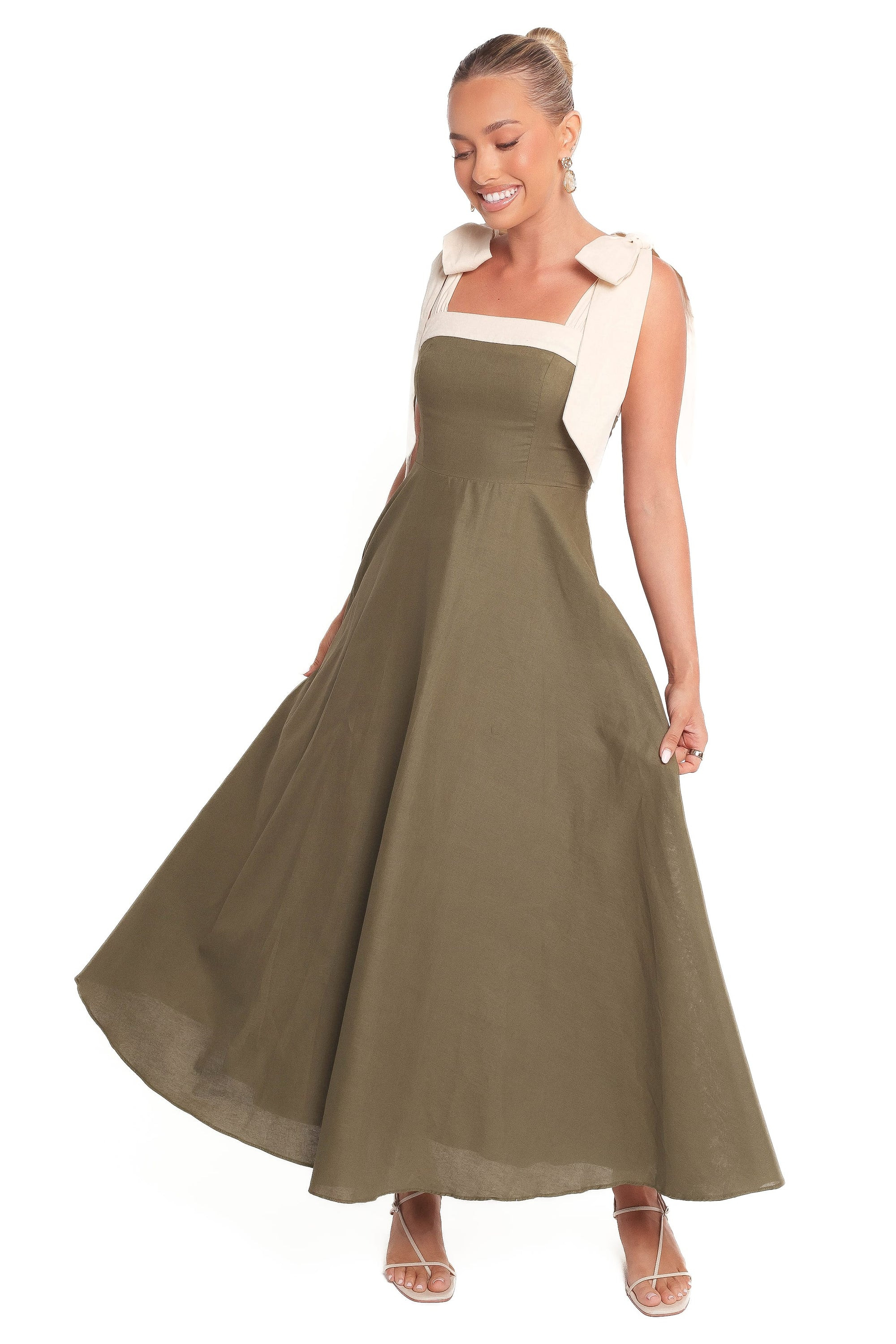 Olinda Midi Dress - Olive | Petal & Pup (AU)