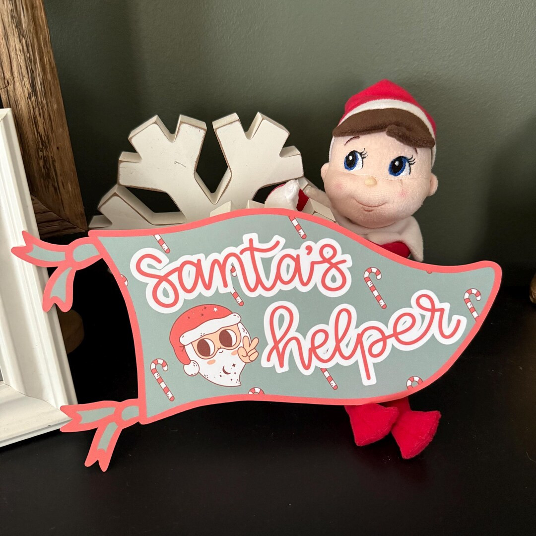Santa's Helper Sign, I'm Back Elf Sign, Printable Christmas Elf Pennant, Elf Card, Hand Drawn Chr... | Etsy (US)
