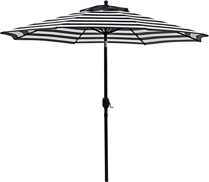 Sunnyglade 9' Patio Umbrella Outdoor Table Umbrella with 8 Sturdy Ribs (Black and White) | Amazon (US)