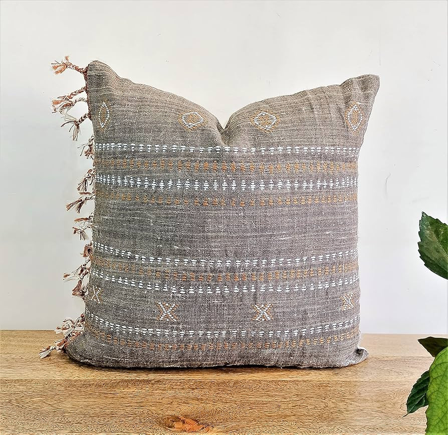 Lavashing Decorative Couch Throw Pillows| Knot Tassels Cushion Covers for Living Room| Embroidere... | Amazon (US)