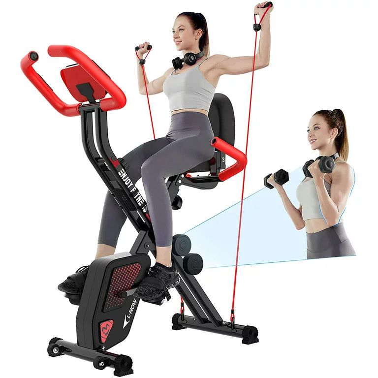 pooboo 3in1 Foldable Exercise Bike Indoor Cycling Bike Magnetic Stationary Bike Fitness Gym Worko... | Walmart (US)