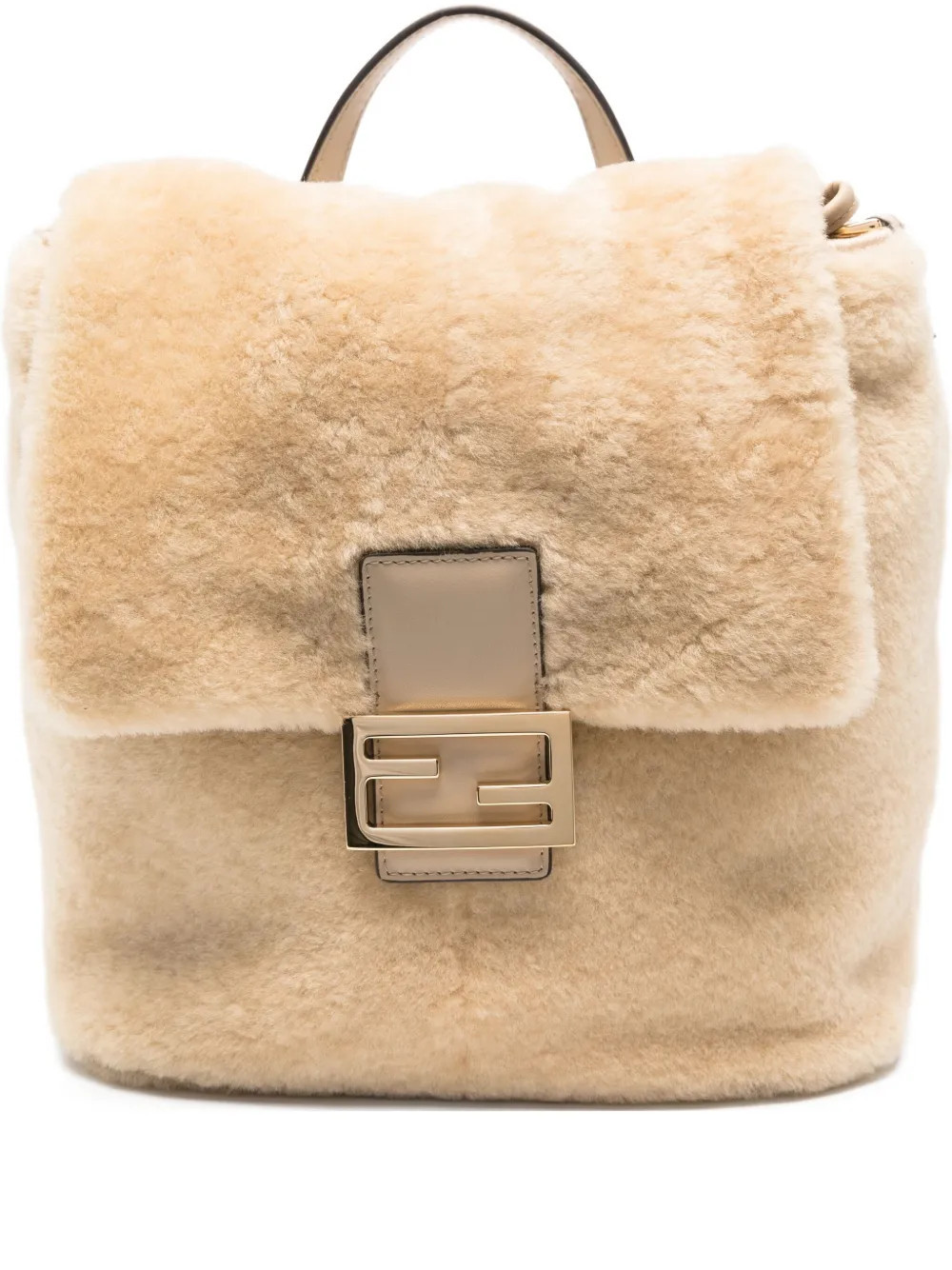 FENDI shearling backpack - Neutrals | Farfetch Global