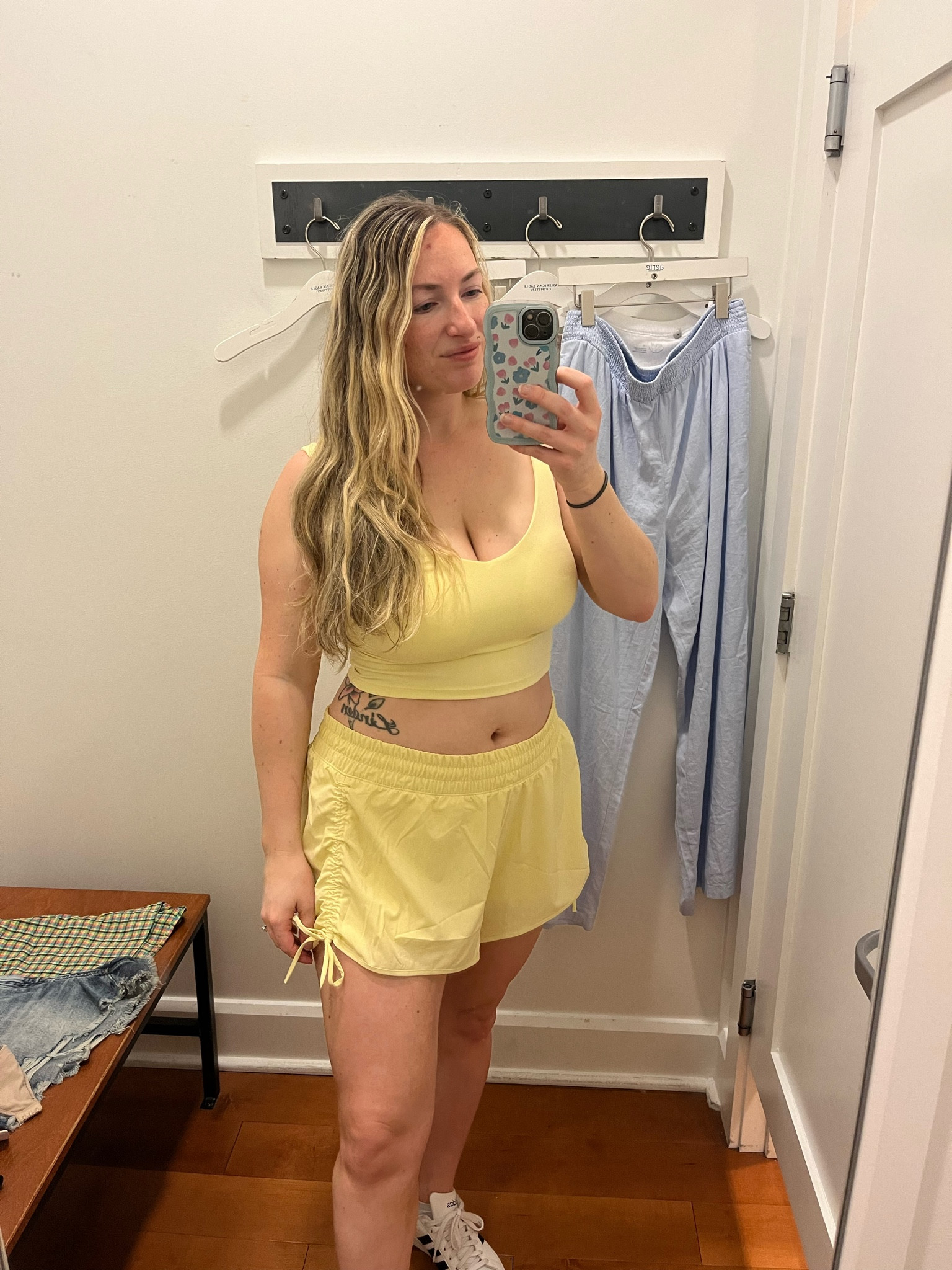 Aerie butter yellow set, spring style, athletic shorts, longline bralette, sports bra

#LTKActive #LTKMidsize #LTKSaleAlert