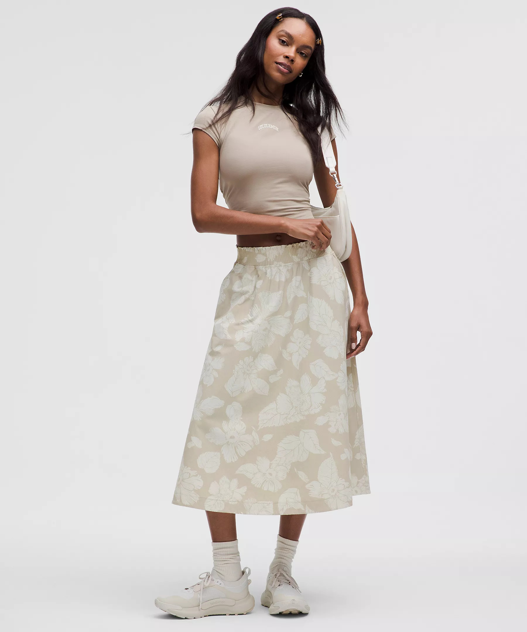 Stretch Woven Ruffle-Waist Midi Skirt | Lululemon (US)