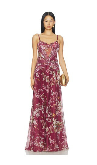 PatBO Delicata Beaded Gown in Red. - size 4 | Revolve Clothing (Global)