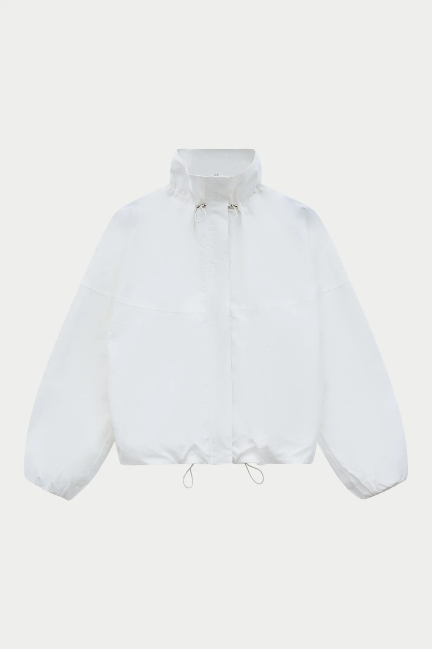 FUNNEL NECK SHELL JACKET - WHITE | The Couture Club