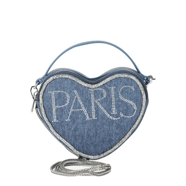 Paris Hilton Women's Amour Chain Shoulder Bag, Denim Rhinestone | Walmart (US)